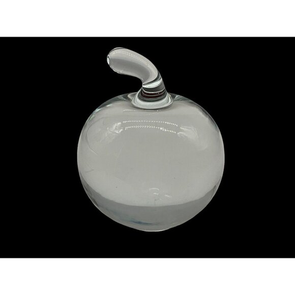 Baccarat for CARTIER Crystal Apple w/Stem PAPERWEIGHT Vtg Crystal Collectible - Picture 2 of 16
